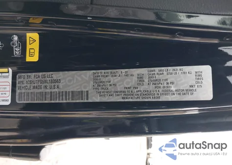 2022 Jeep Gladiator High Altitude 4X4 из США, поврежденный, VIN 1C6HJTFG5NL180563